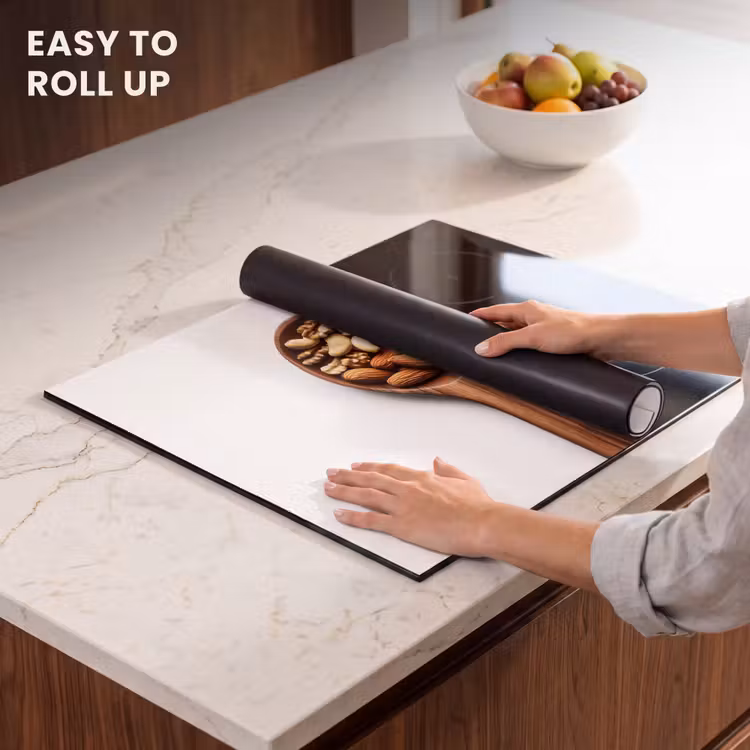 Induction hob protector - Walnut - White - Wood — 6