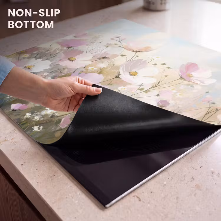 Induction hob protector - Field of flowers - Light shades - Painted — 5