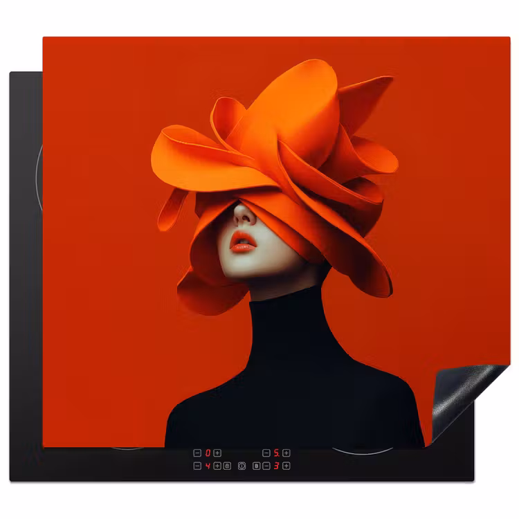 Induction hob protector - Orange - Hat - Woman — 1
