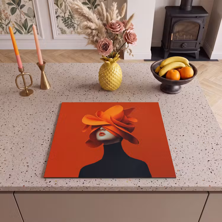 Induction hob protector - Orange - Hat - Woman — 3