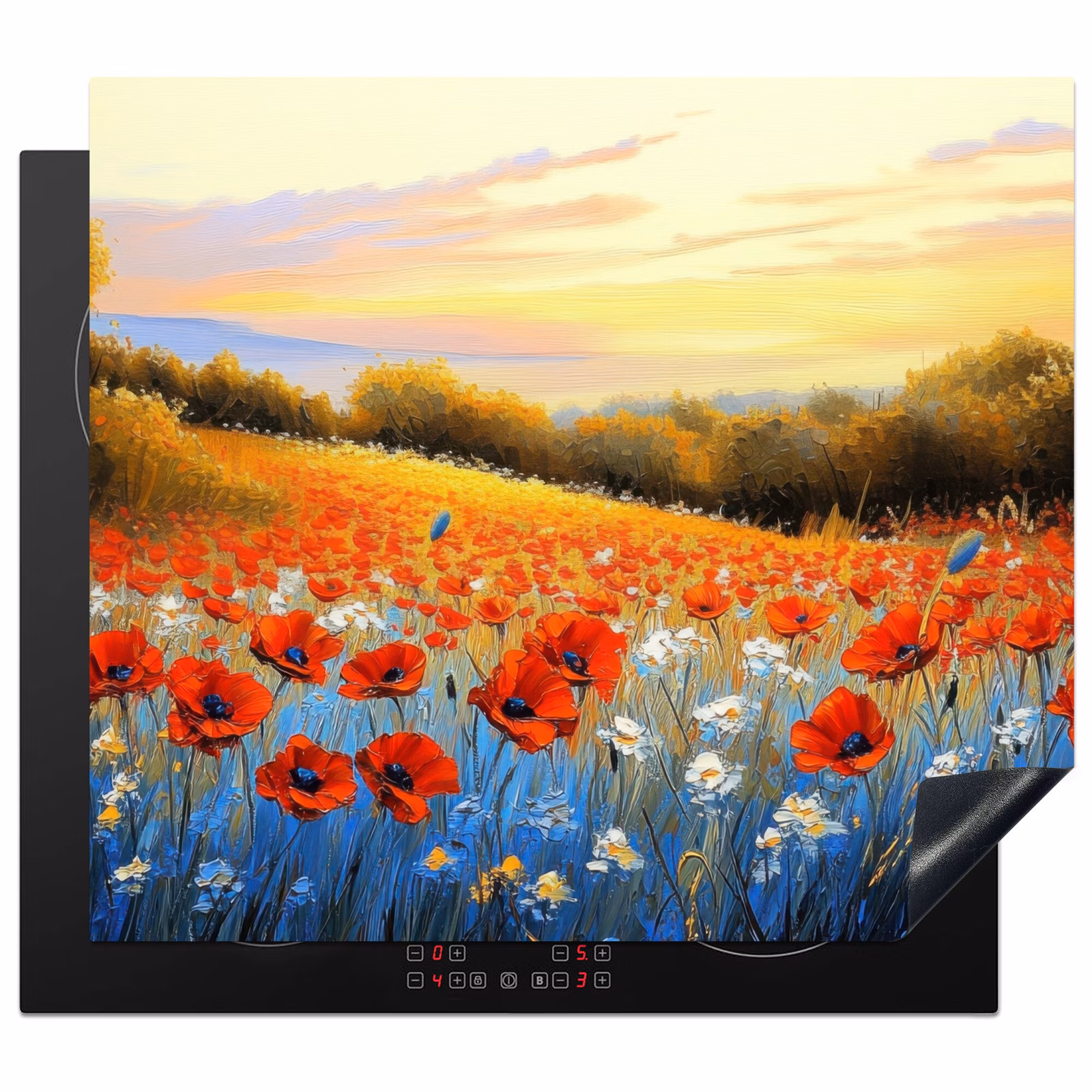 Induction hob protector - Poppy - Field of flowers - Colorful — 1