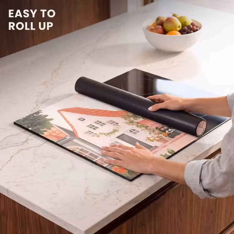 Induction hob protector - Flowers - Houses - Village — 6