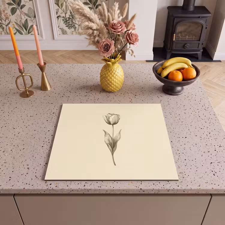 Induction hob protector - Illustration - Tulip - Black — 3