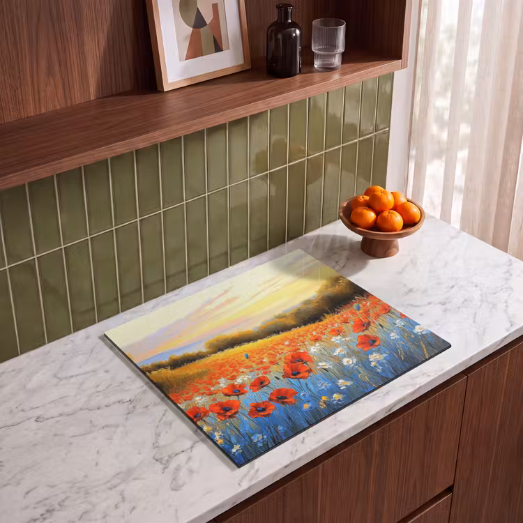 Induction hob protector - Poppy - Field of flowers - Colorful — 4