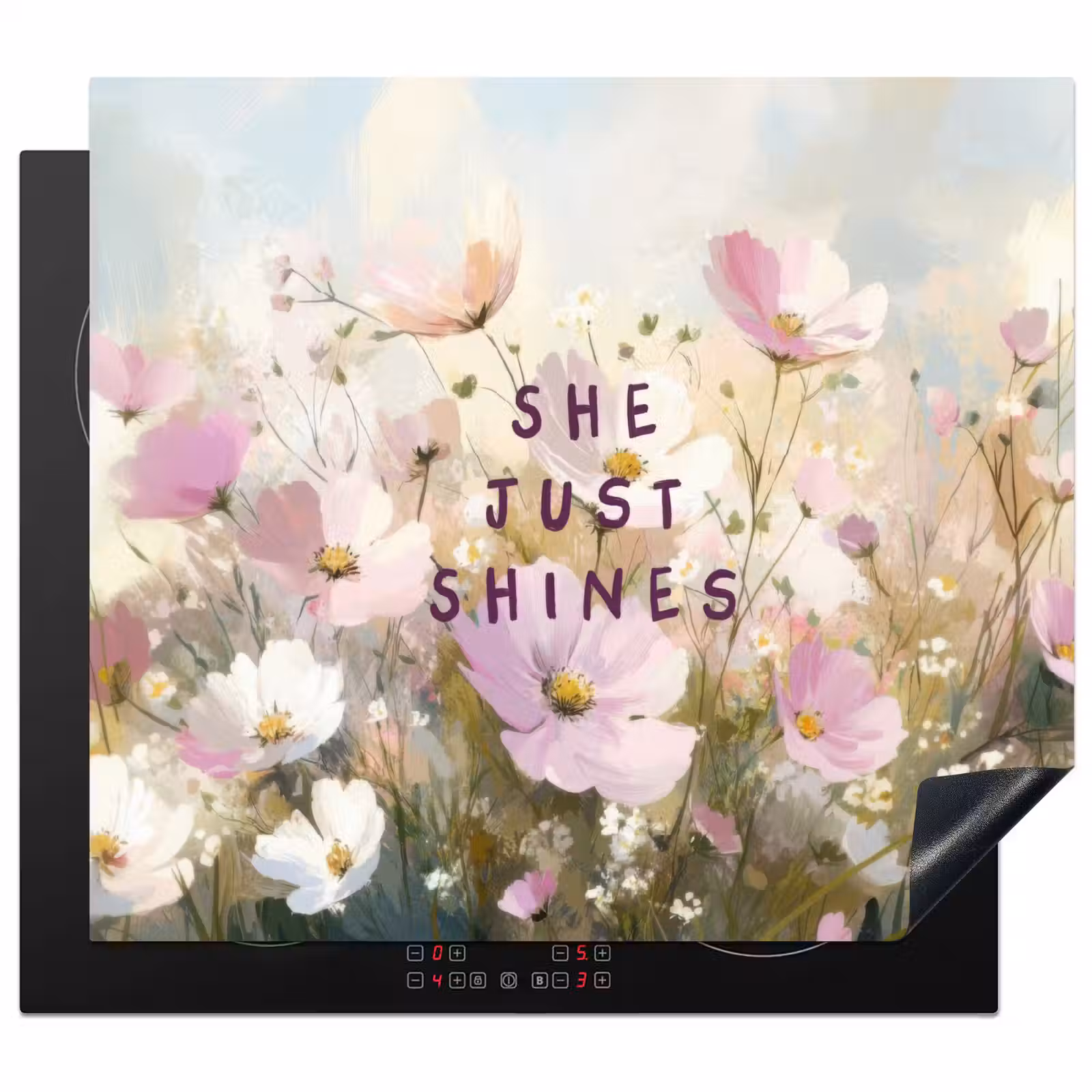 Induction hob protector - Quote - Flowers - Picturesque — 1