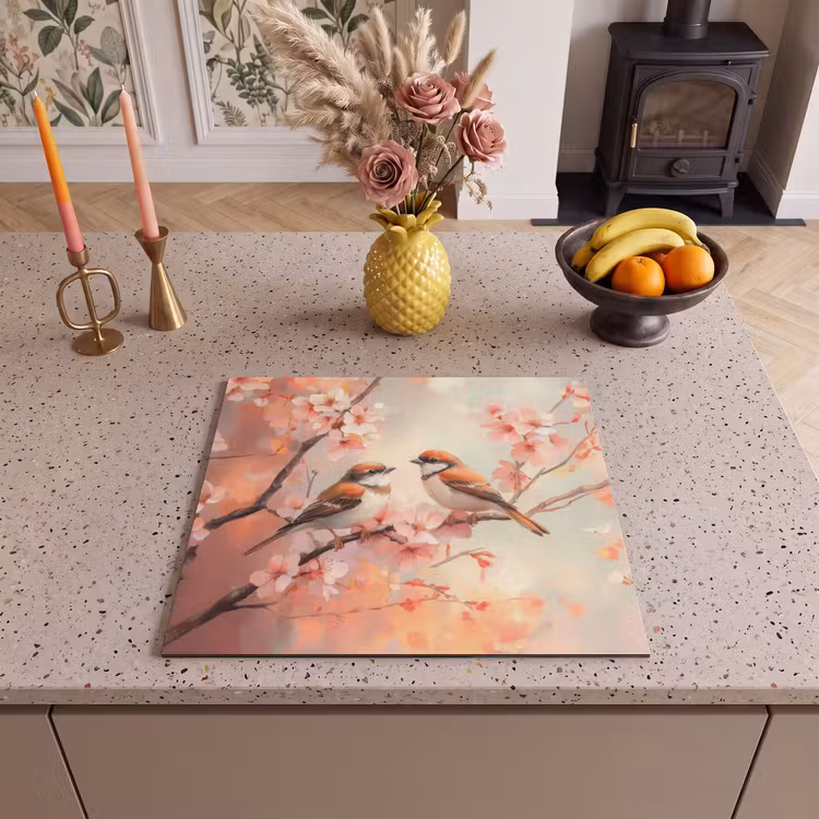 Induction hob protector - Birds - Romantic - Blossom Branch — 3