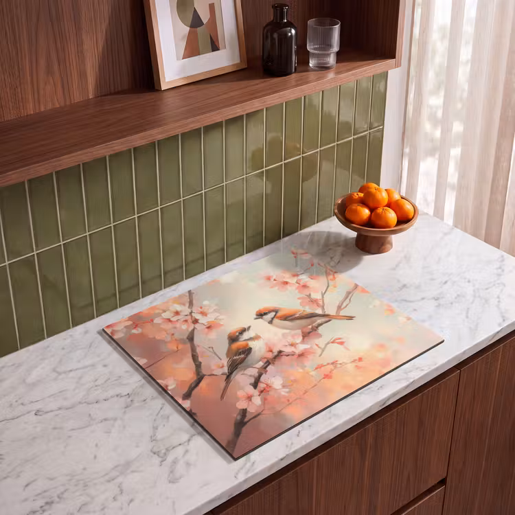Induction hob protector - Birds - Romantic - Blossom Branch — 4
