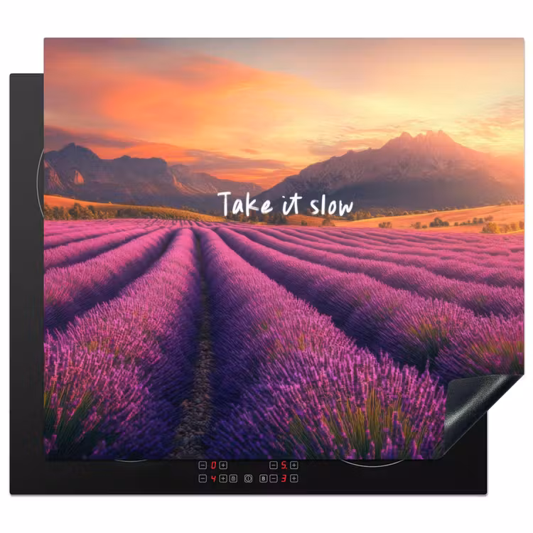 Induction hob protector - Lavender Field - Quote - Sunset — 1