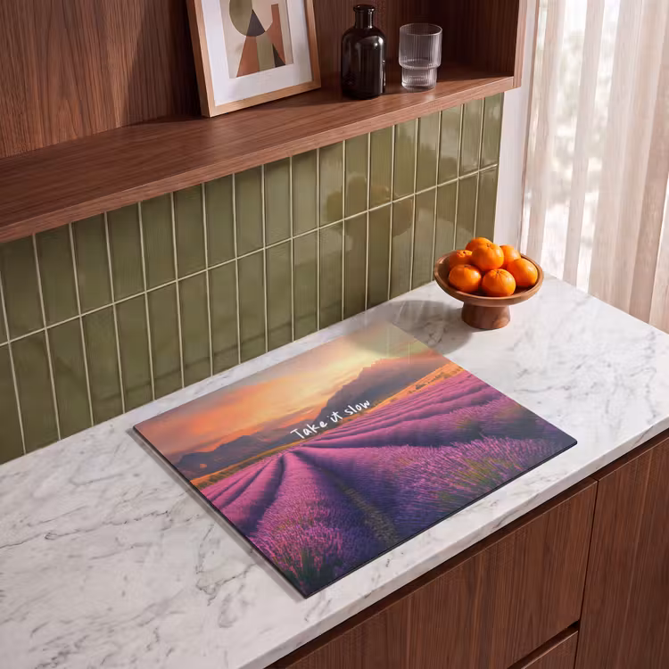 Induction hob protector - Lavender Field - Quote - Sunset — 4