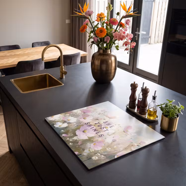 Induction hob protector - Quote - Flowers - Picturesque — 2