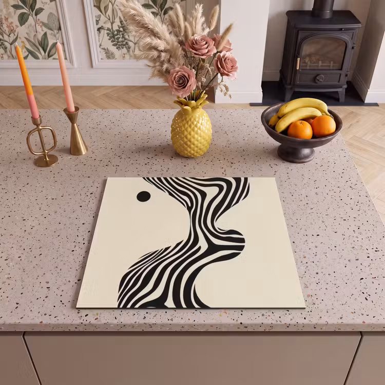 Induction hob protector - Beige - Lines - Wavy - Abstract — 3