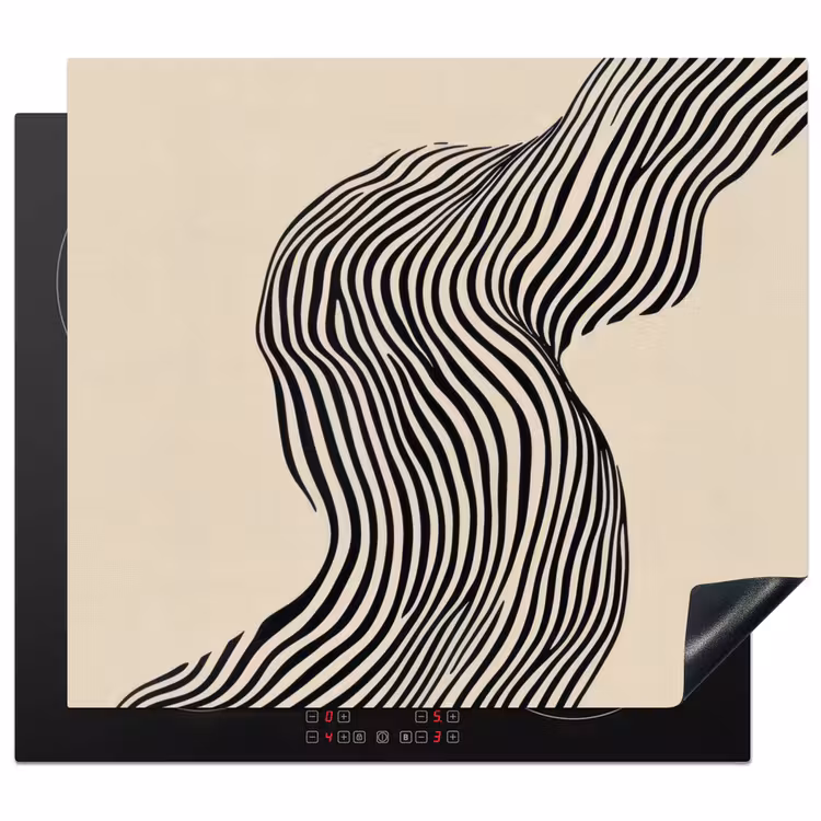 Induction hob protector - Wavy - Lines - Abstract - Silhouette — 1