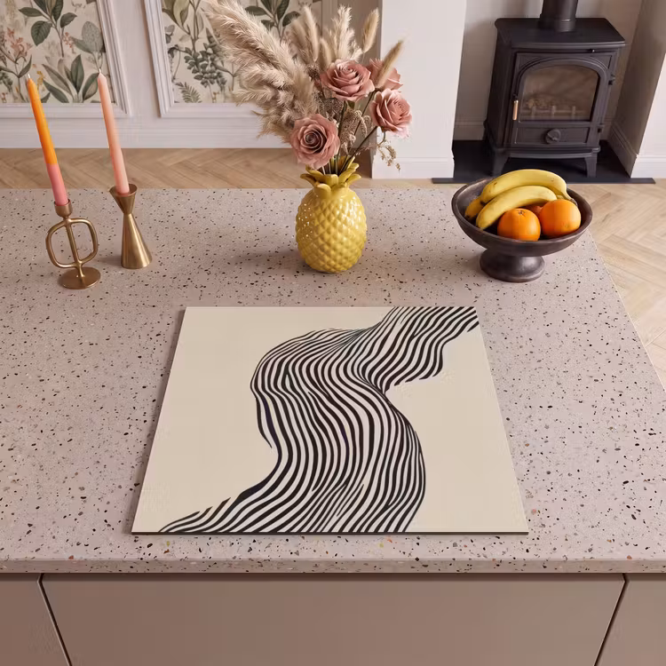 Induction hob protector - Wavy - Lines - Abstract - Silhouette — 3