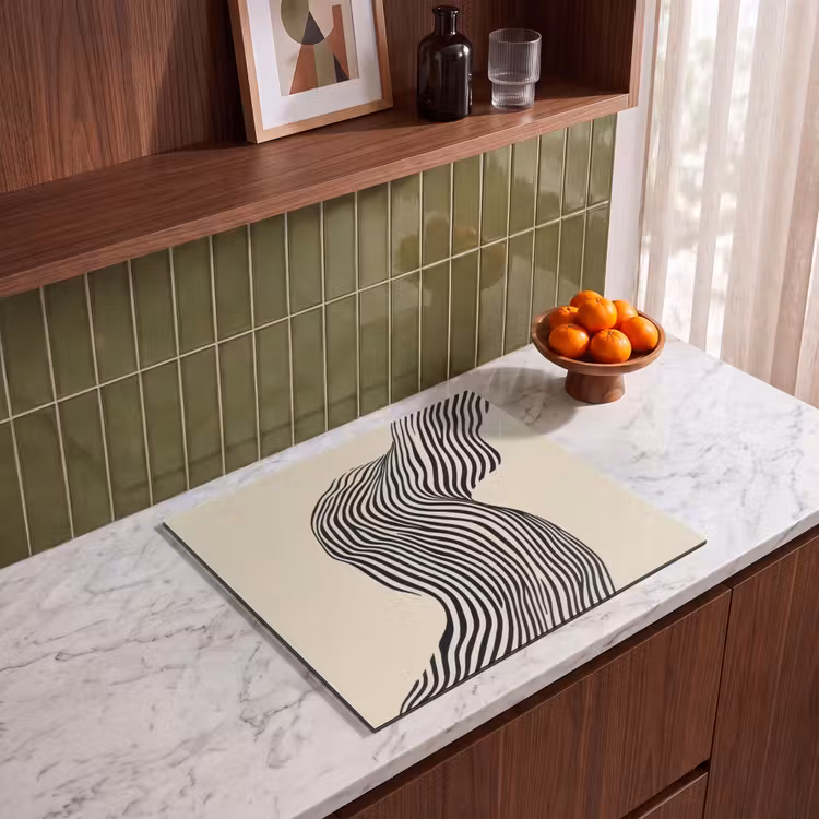Induction hob protector - Wavy - Lines - Abstract - Silhouette — 4