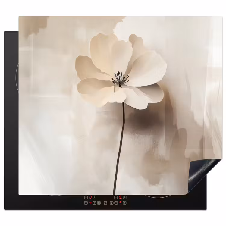 Induction hob protector - Flower - Beige - Paint - Shadow — 1
