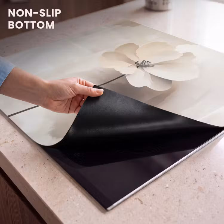 Induction hob protector - Flower - Beige - Paint - Shadow — 5
