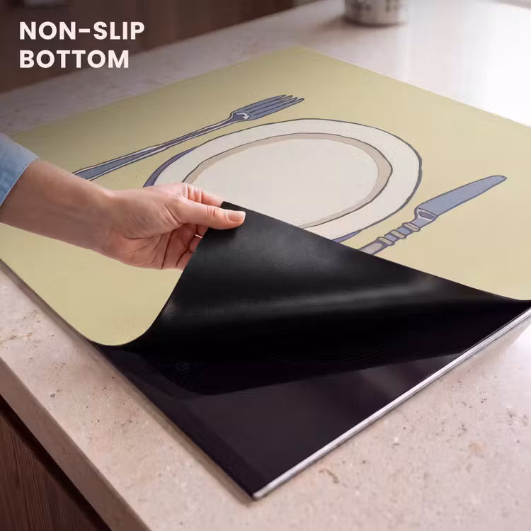 Induction hob protector - Illustration - Plate - Cutlery - Beige — 5