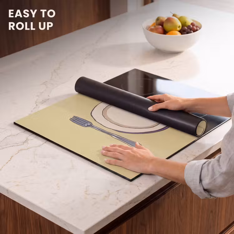 Induction hob protector - Illustration - Plate - Cutlery - Beige — 6