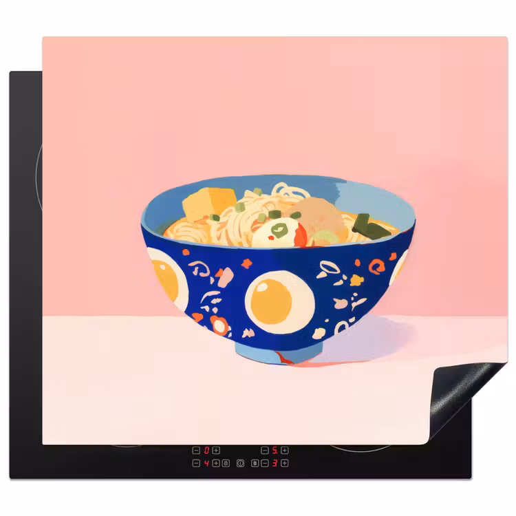 Induction hob protector - Noodles - Bowl - Blue - Illustration — 1