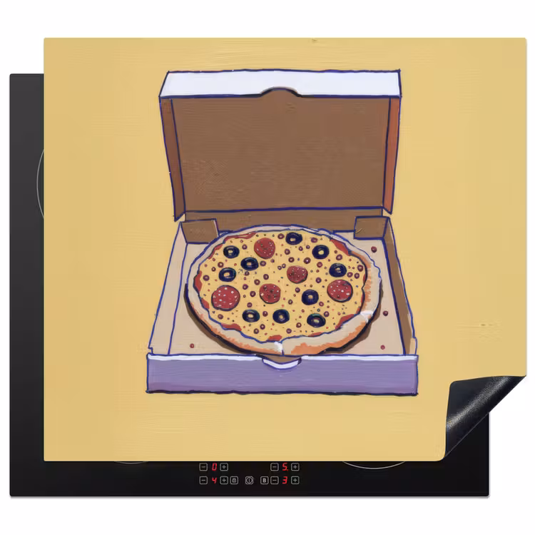 Induction hob protector - Pizza - Box - Salami - Illustration — 1