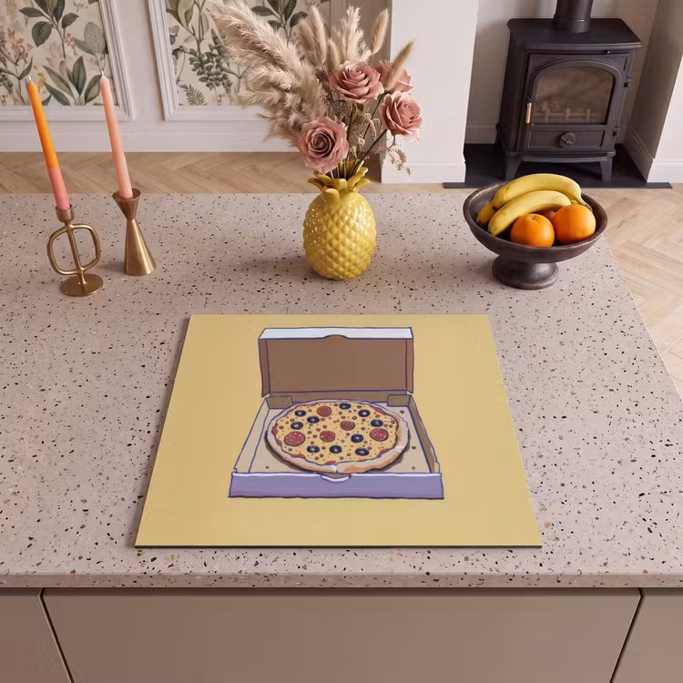 Induction hob protector - Pizza - Box - Salami - Illustration — 3