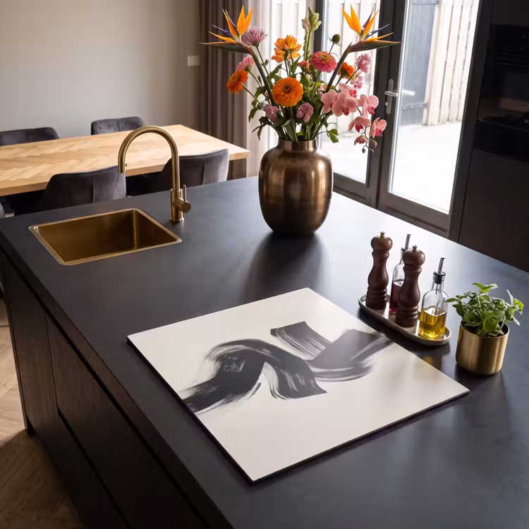 Induction hob protector - Stripes - Black - Abstract — 2