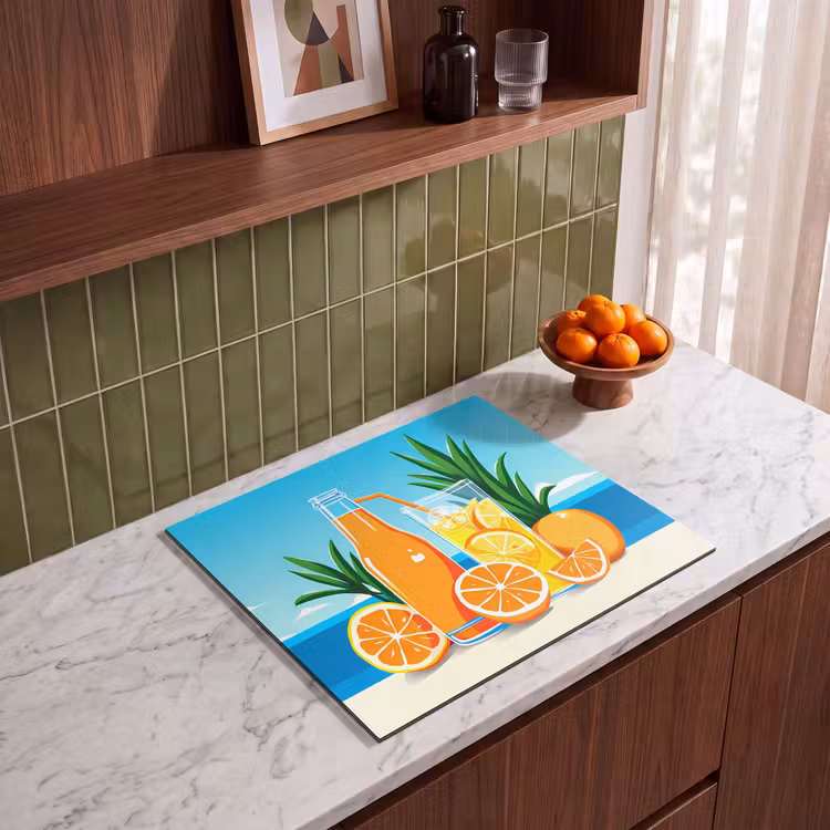 Induction hob protector - Oranges - Ice cubes - Sea - Illustration — 4
