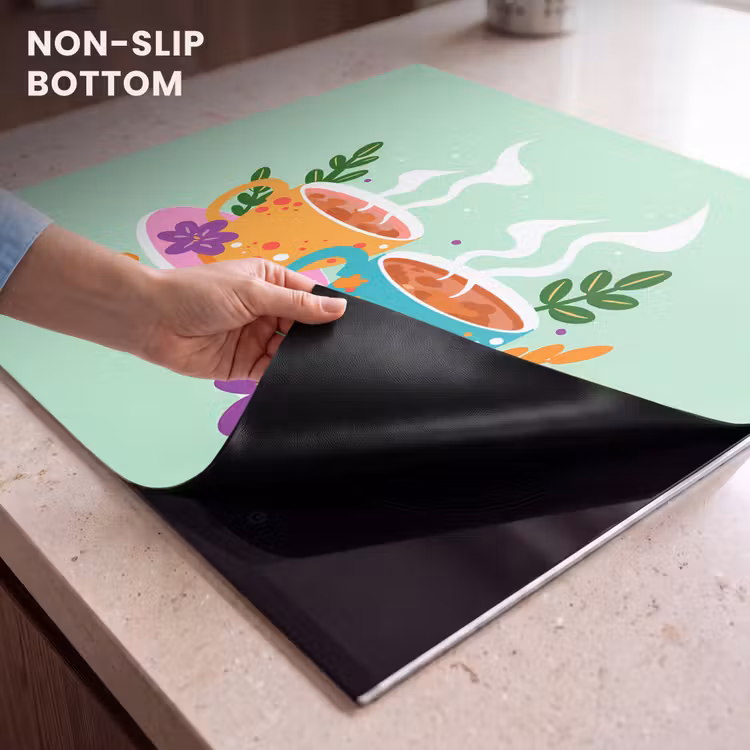Induction hob protector - Tea - Illustration - Cups - Flowers — 5