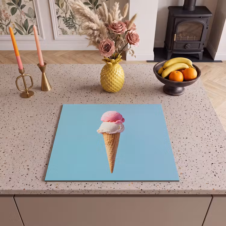 Induction hob protector - Balls - Scoop ice cream - Horn - Blue — 3