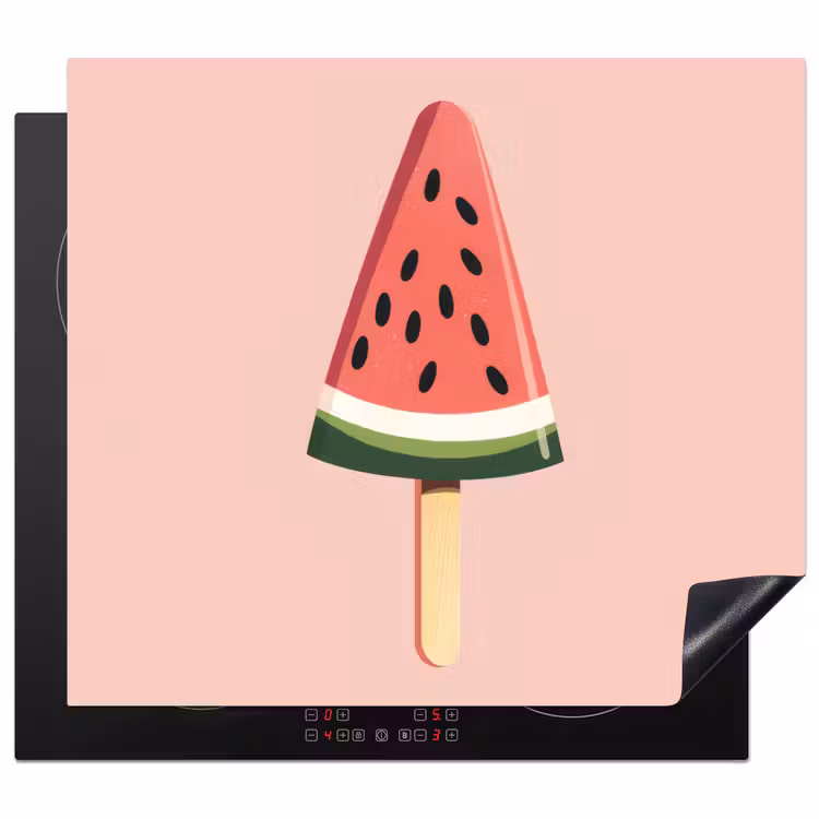 Induction hob protector - Watermelon - Ice cream - Pips - Red — 1