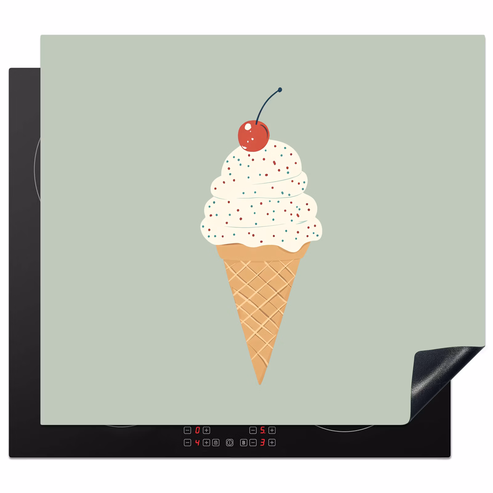 Induction hob protector - Illustration - Ice cream - Speckles - Cherry — 1
