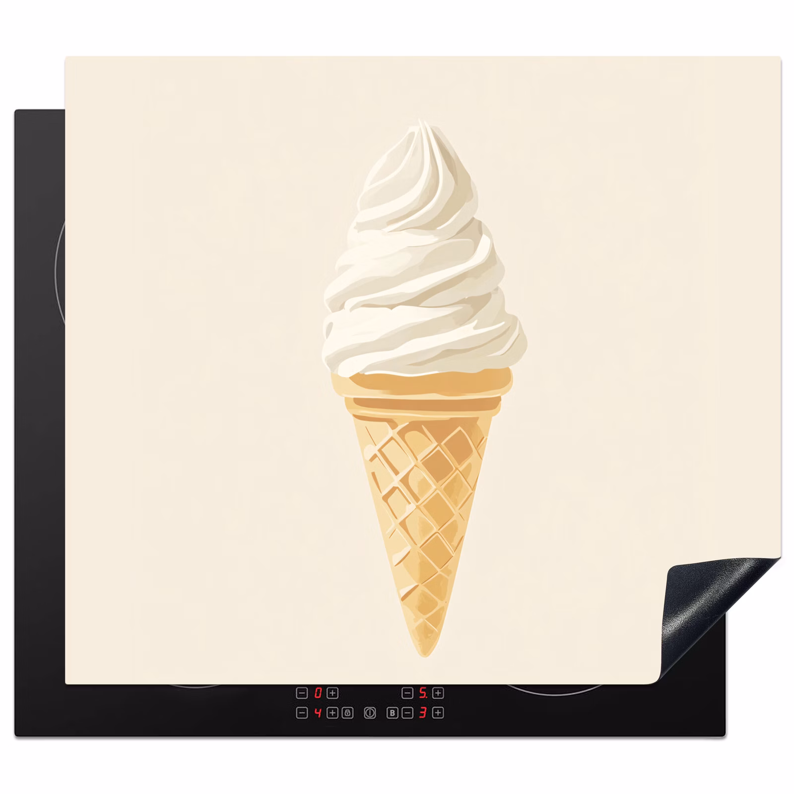 Induction hob protector - Soft ice cream - Horn - White — 1