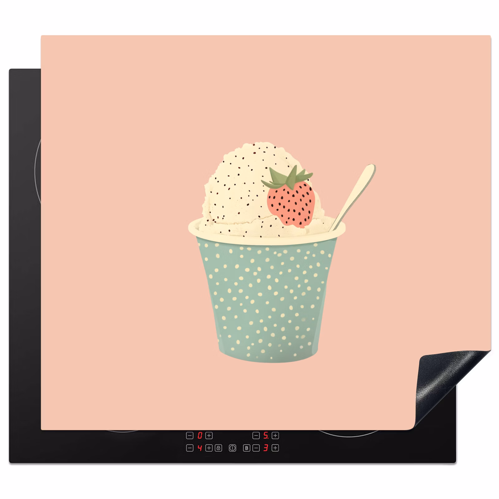 Induction hob protector - Tray - Ice cream - Strawberry - Pink — 1