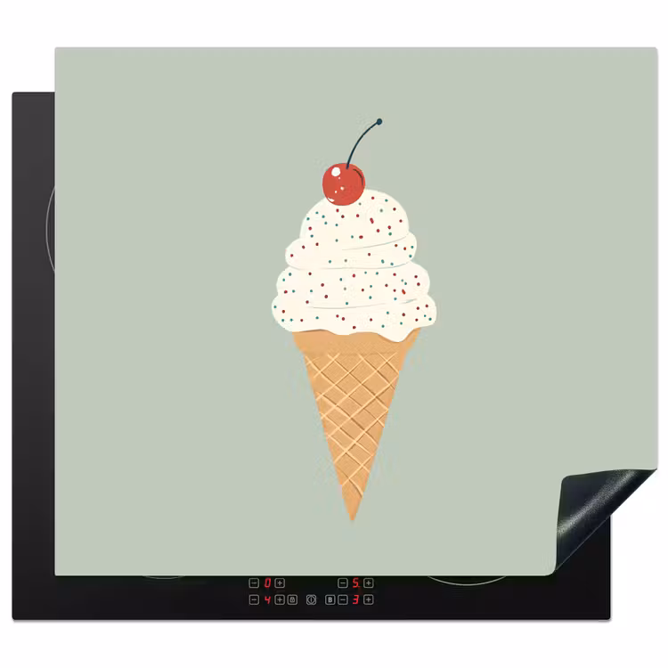 Induction hob protector - Illustration - Ice cream - Speckles - Cherry — 1