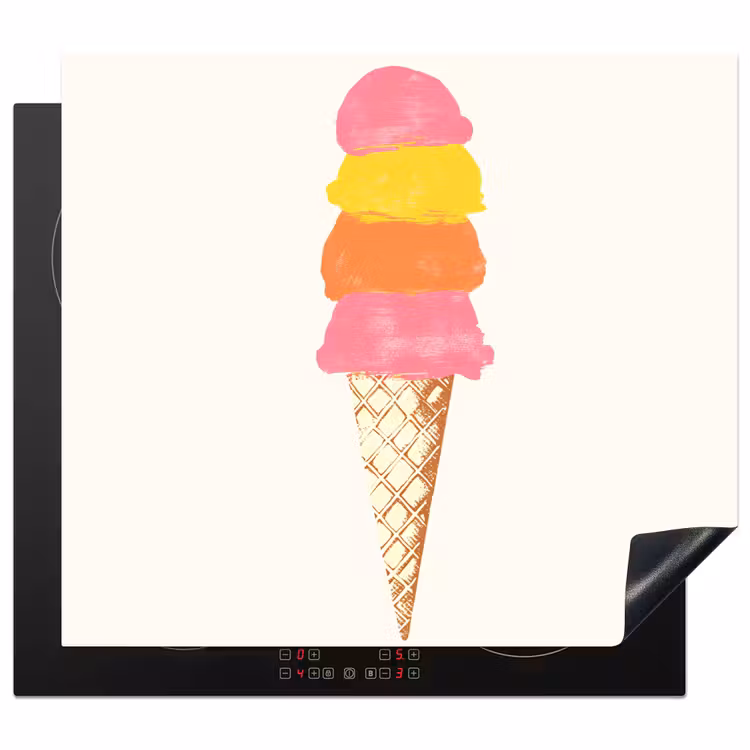 Induction hob protector - Scoop ice cream - Horn - Illustration - Minimalist — 1