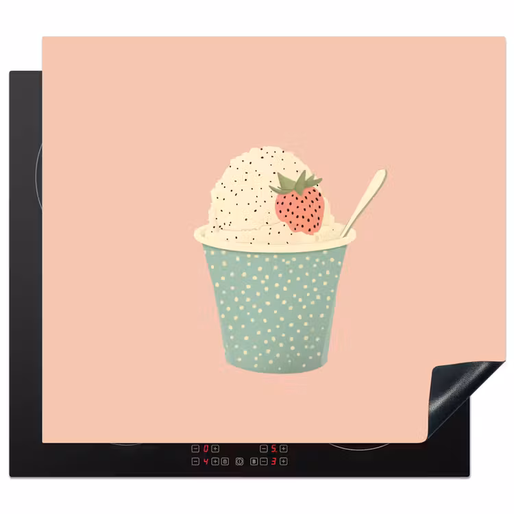 Induction hob protector - Tray - Ice cream - Strawberry - Pink — 1