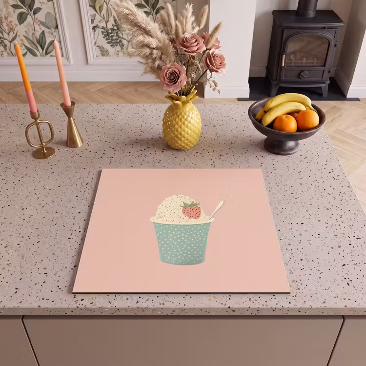 Induction hob protector - Tray - Ice cream - Strawberry - Pink — 3