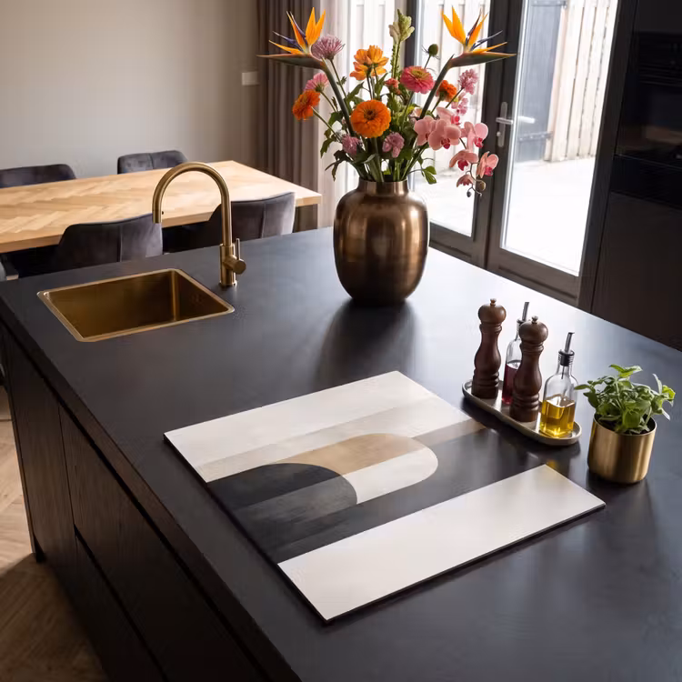 Induction hob protector - Geometric - Shapes - White — 2