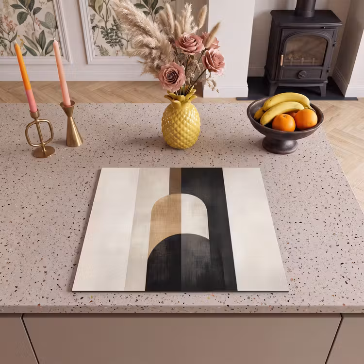Induction hob protector - Geometric - Shapes - White — 3