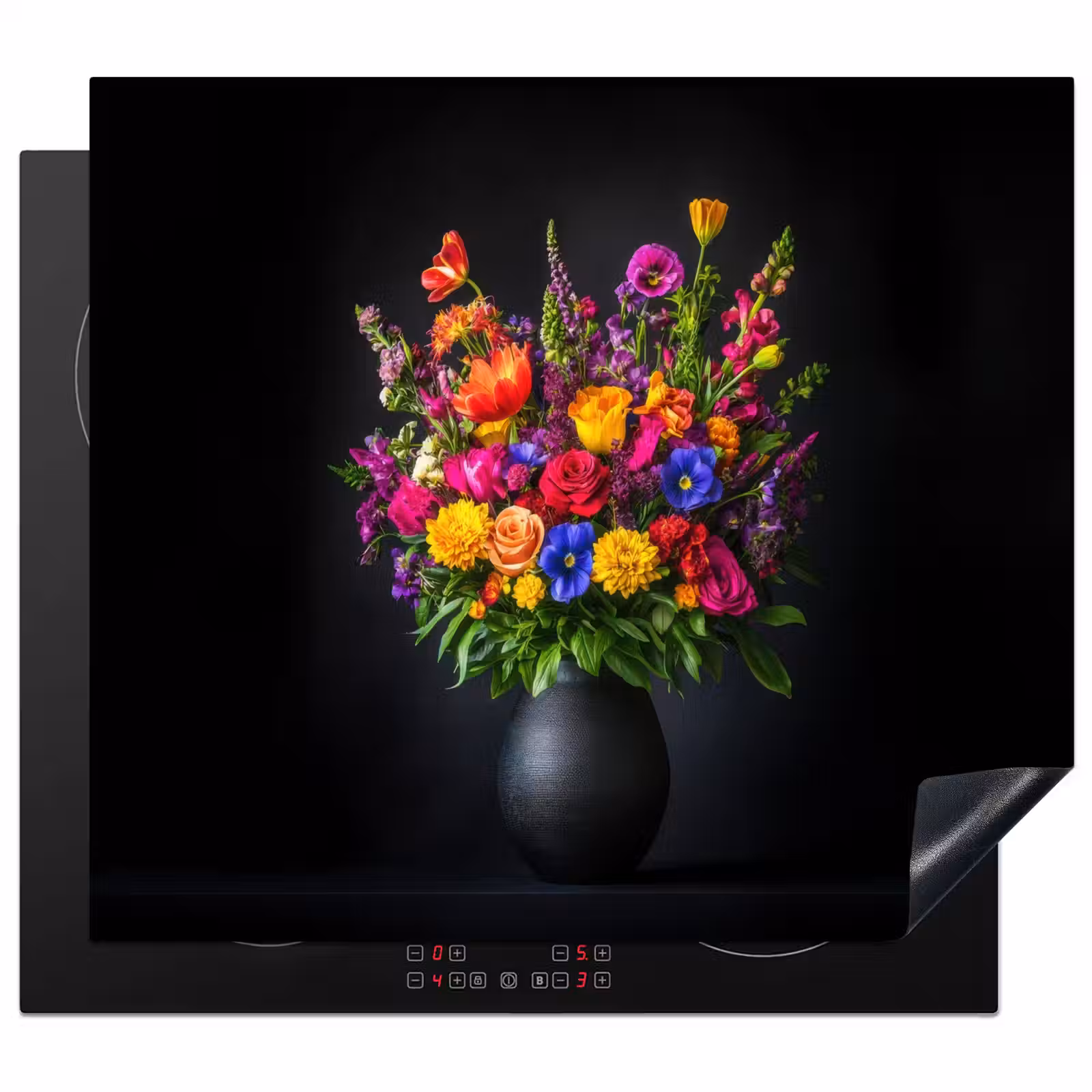 Induction hob protector - Brightly colored - Flowers - Vase — 1