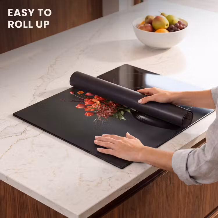 Induction hob protector - Bouquet - Tulips - Vase - Red — 6