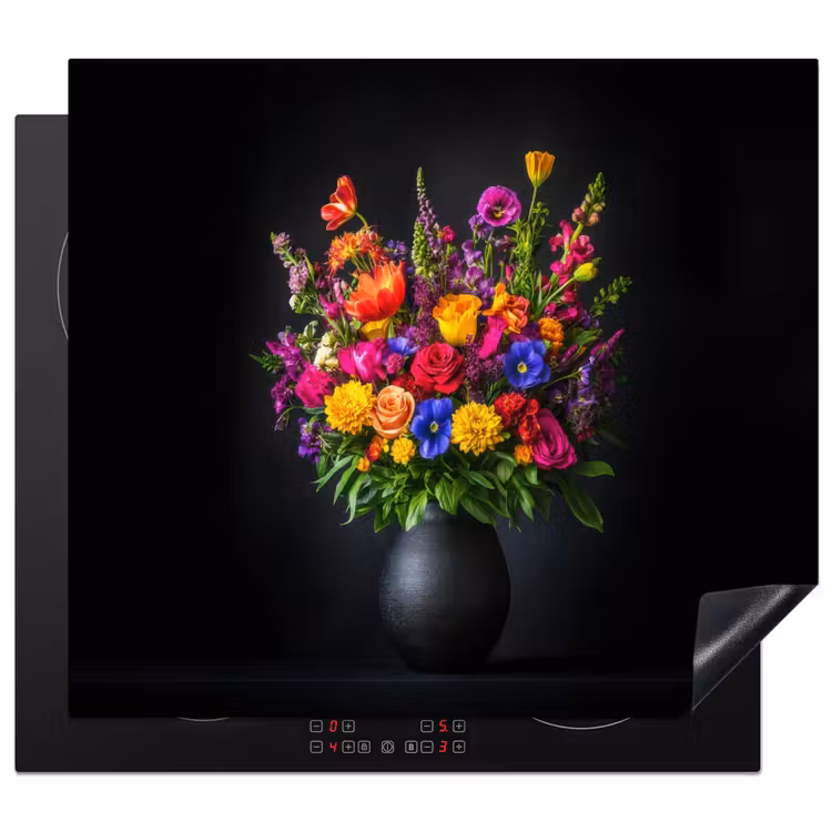 Induction hob protector - Brightly colored - Flowers - Vase — 1