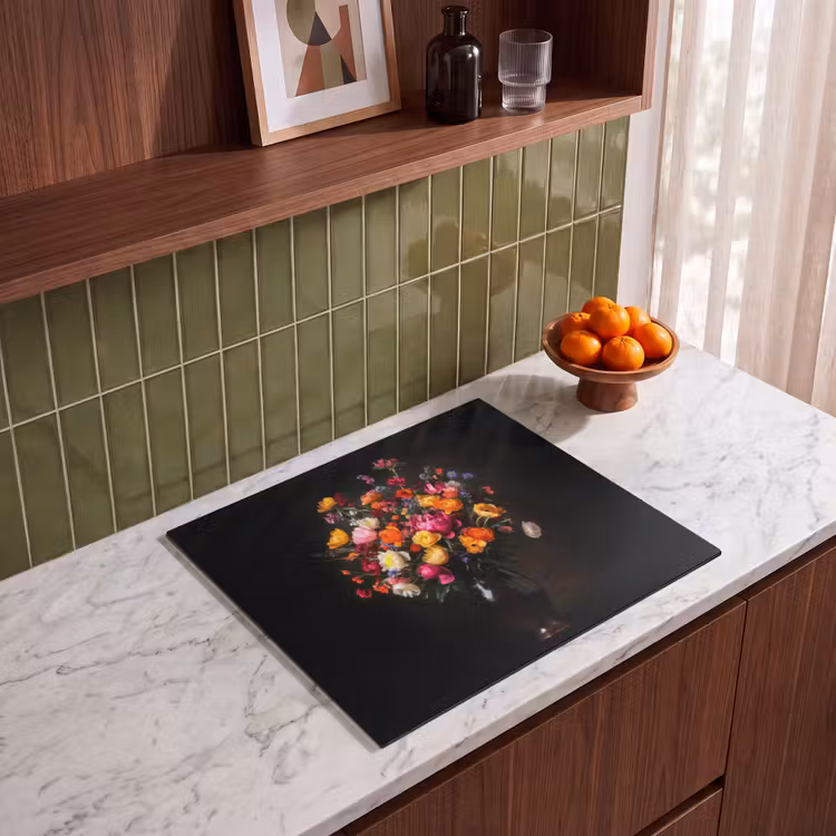Induction hob protector - Colorful - Bouquet - Vase - Dark brown — 4