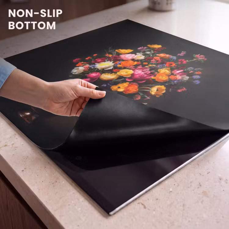 Induction hob protector - Colorful - Bouquet - Vase - Dark brown — 5