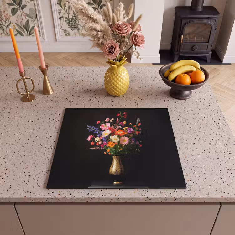 Induction hob protector - Colorful - Bouquet - Vase - Gold — 3