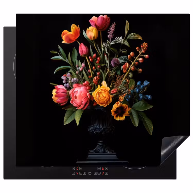 Induction hob protector - Tulips - Berries - Bouquet - Vase — 1