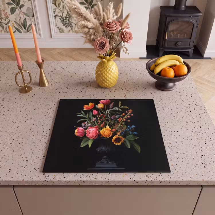 Induction hob protector - Tulips - Berries - Bouquet - Vase — 3