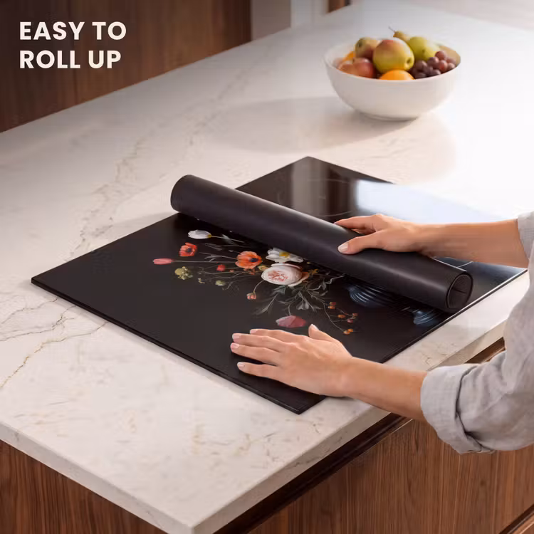 Induction hob protector - Flower arrangement - Vase - Black — 6