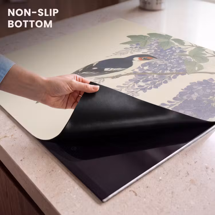 Induction hob protector - Woodpecker - Flowers - Purple — 5