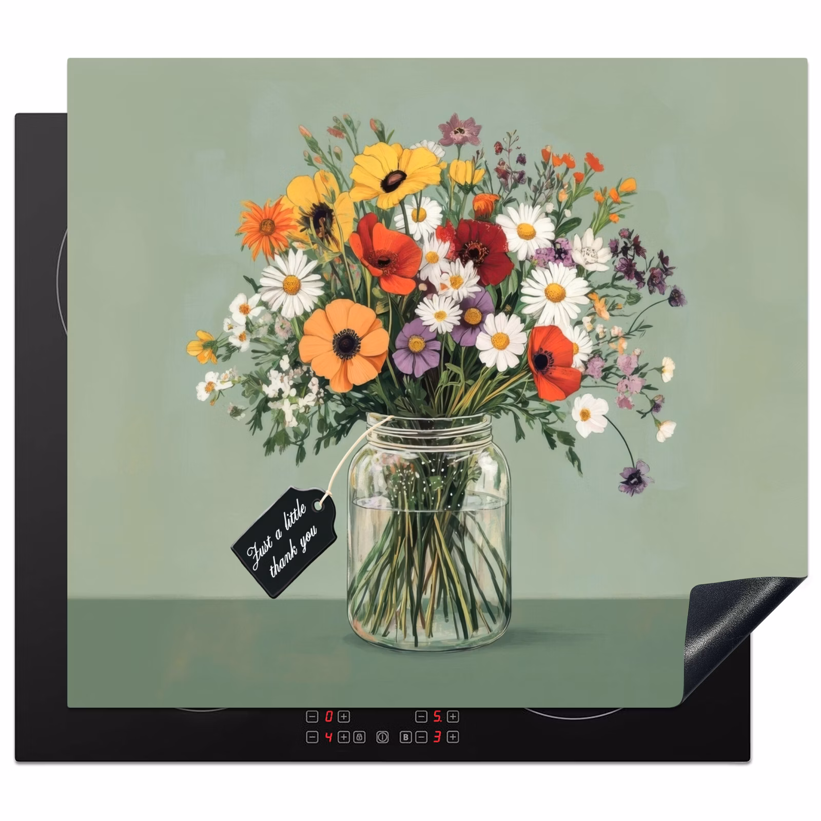 Induction hob protector - Flowers - Vase - Card — 1